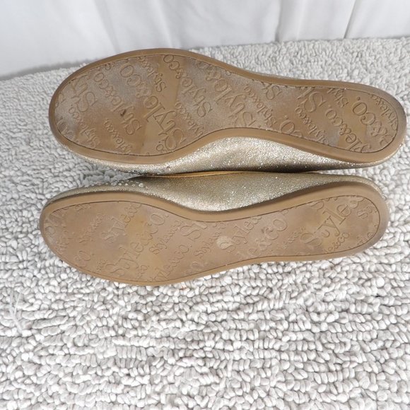 Style & Co. Gold with Sparkles  Flats Women's Shoes Size 6M - Picture 6 of 9